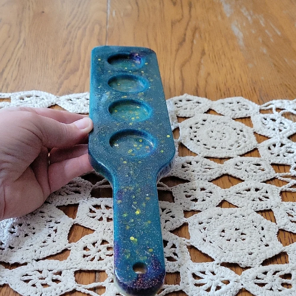 Handcrafted Blue Resin Bar Paddle For Shot Glasses.   D